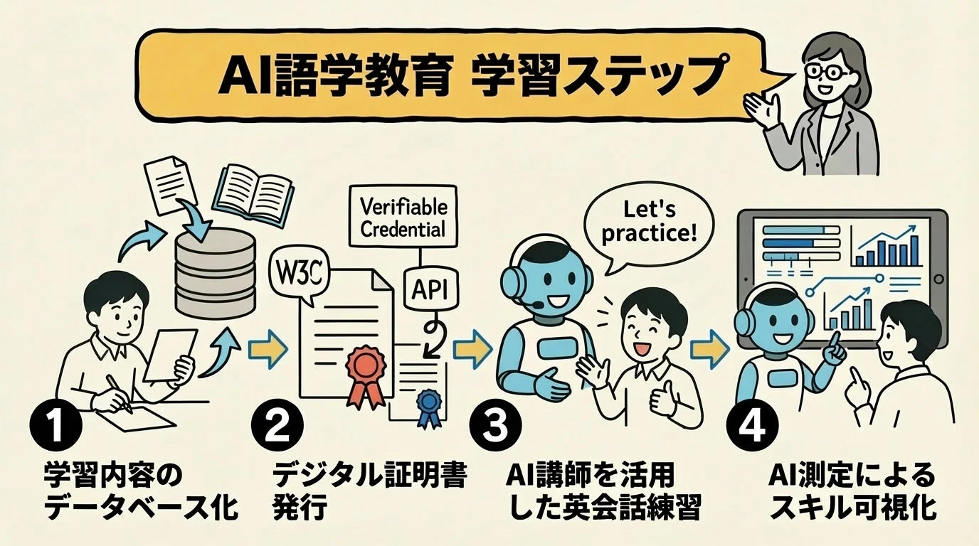 AI語学教育の学習ステップ