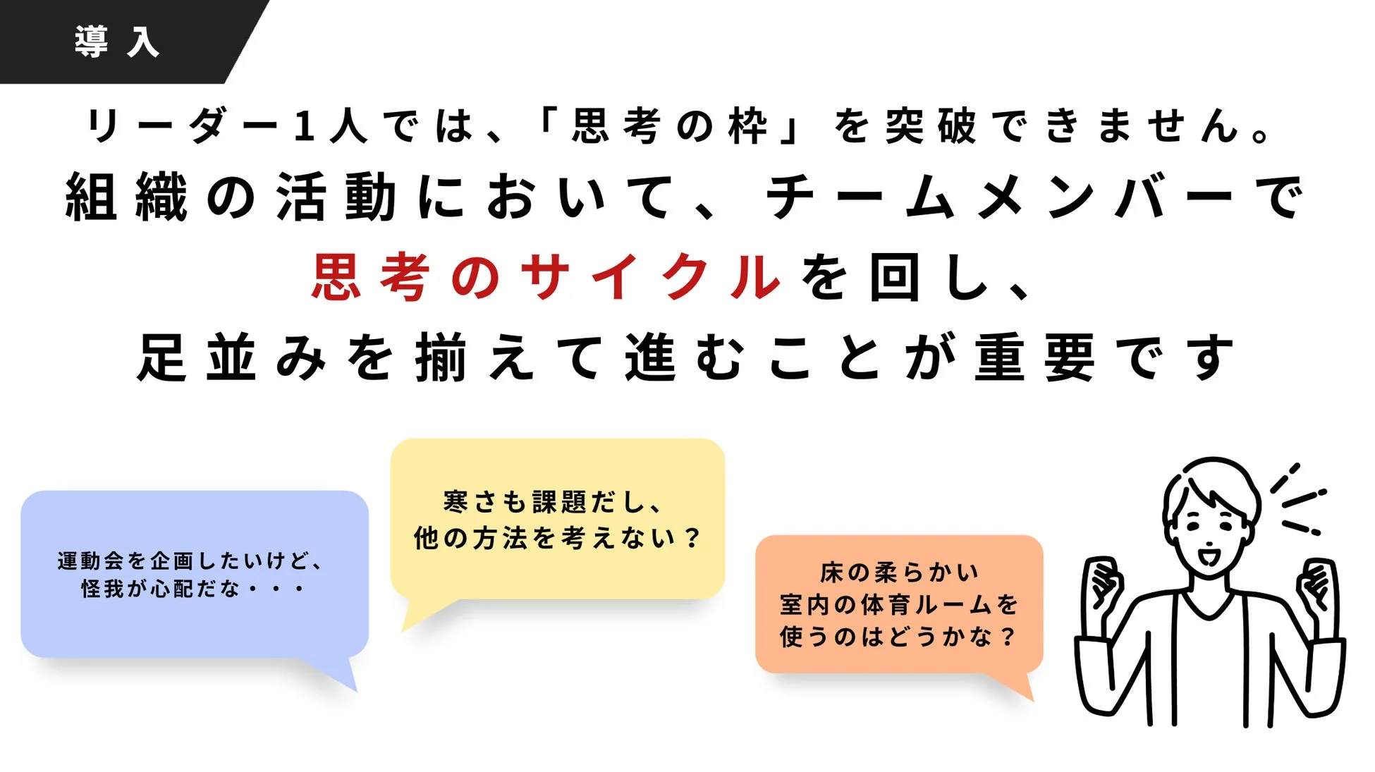 チームで問題解決を促すイメージ図