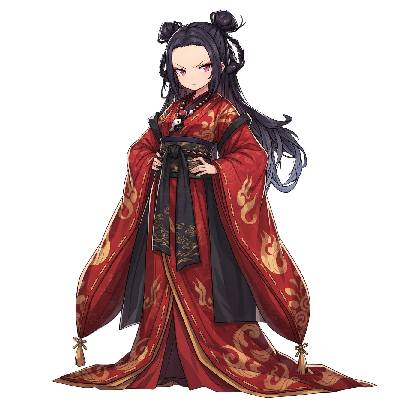 豪華な衣装を着たアニメ少女