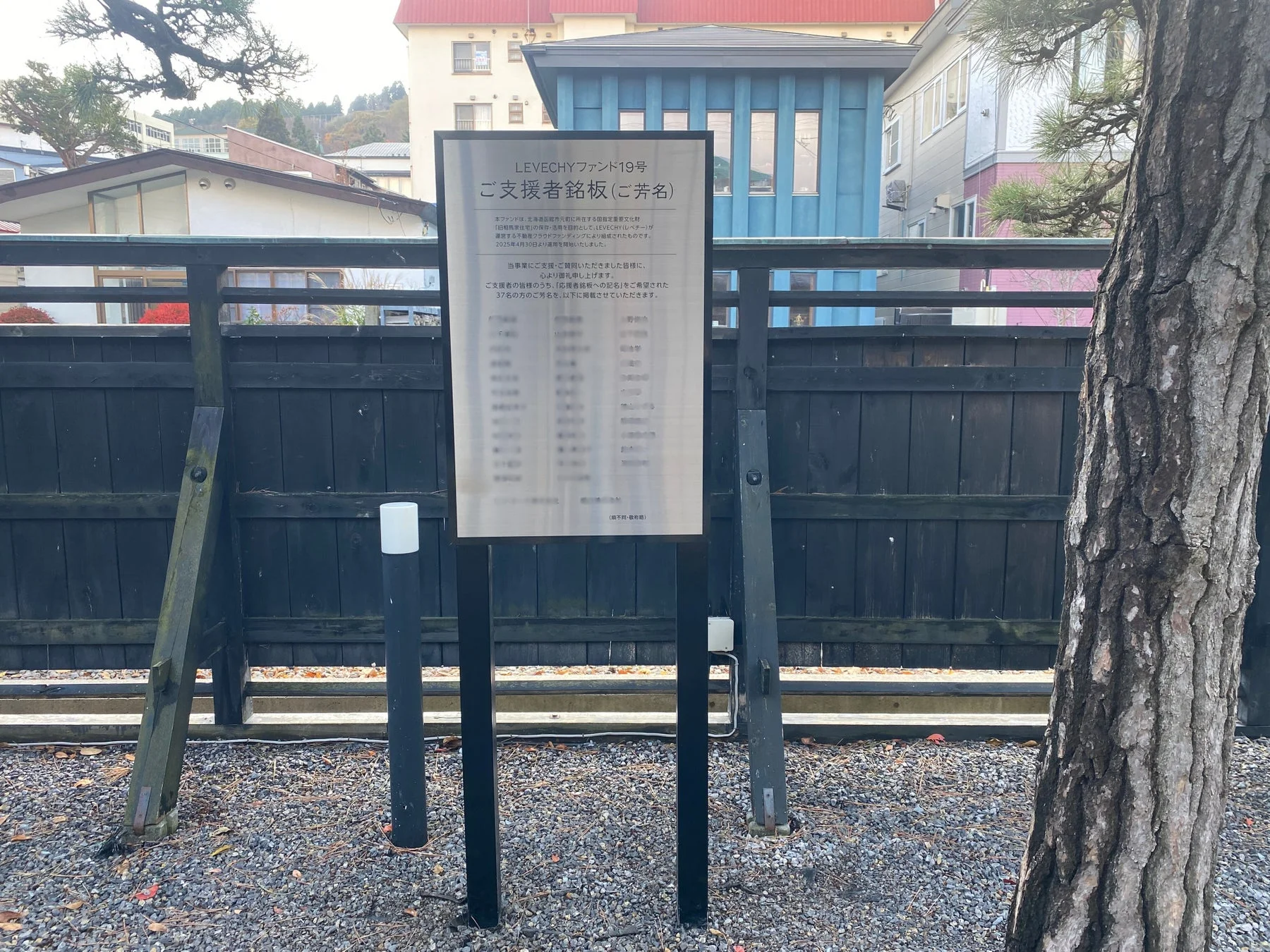 LEVECHYファンド19号 ご支援者銘板