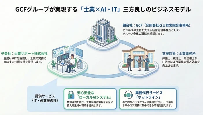 GCFグループが実現する「士業×AI・IT」三方良しのビジネスモデル
