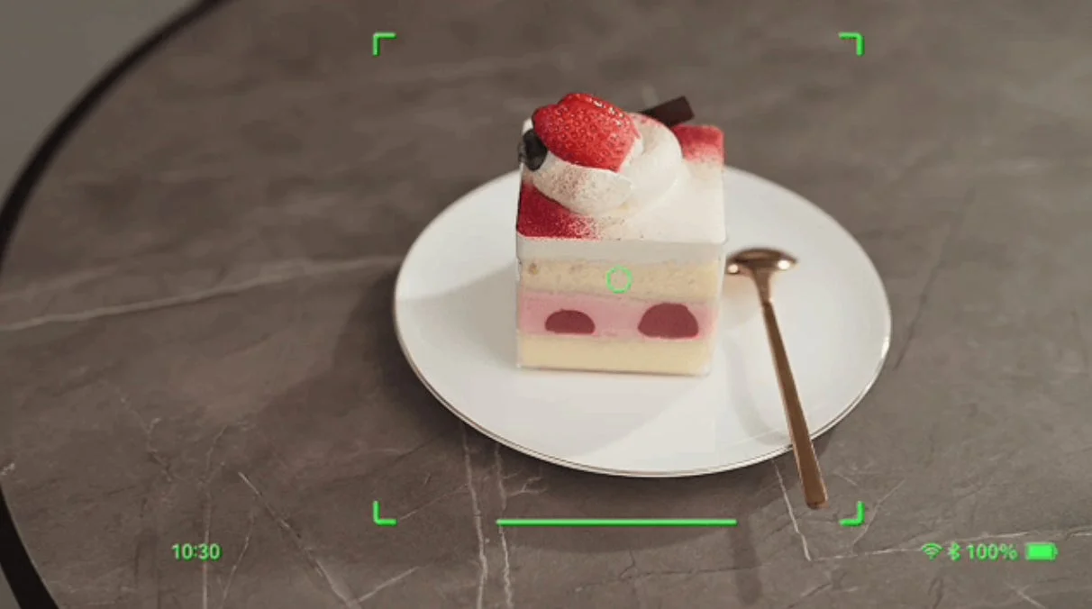 ケーキの撮影画面