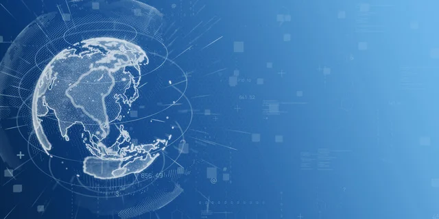 デジタル地球儀とグローバルネットワークのイメージ