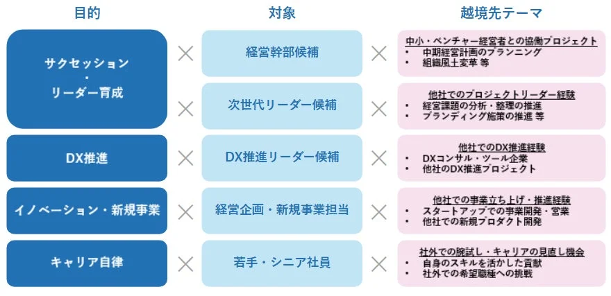目的・対象・越境先テーマに応じたカスタマイズ