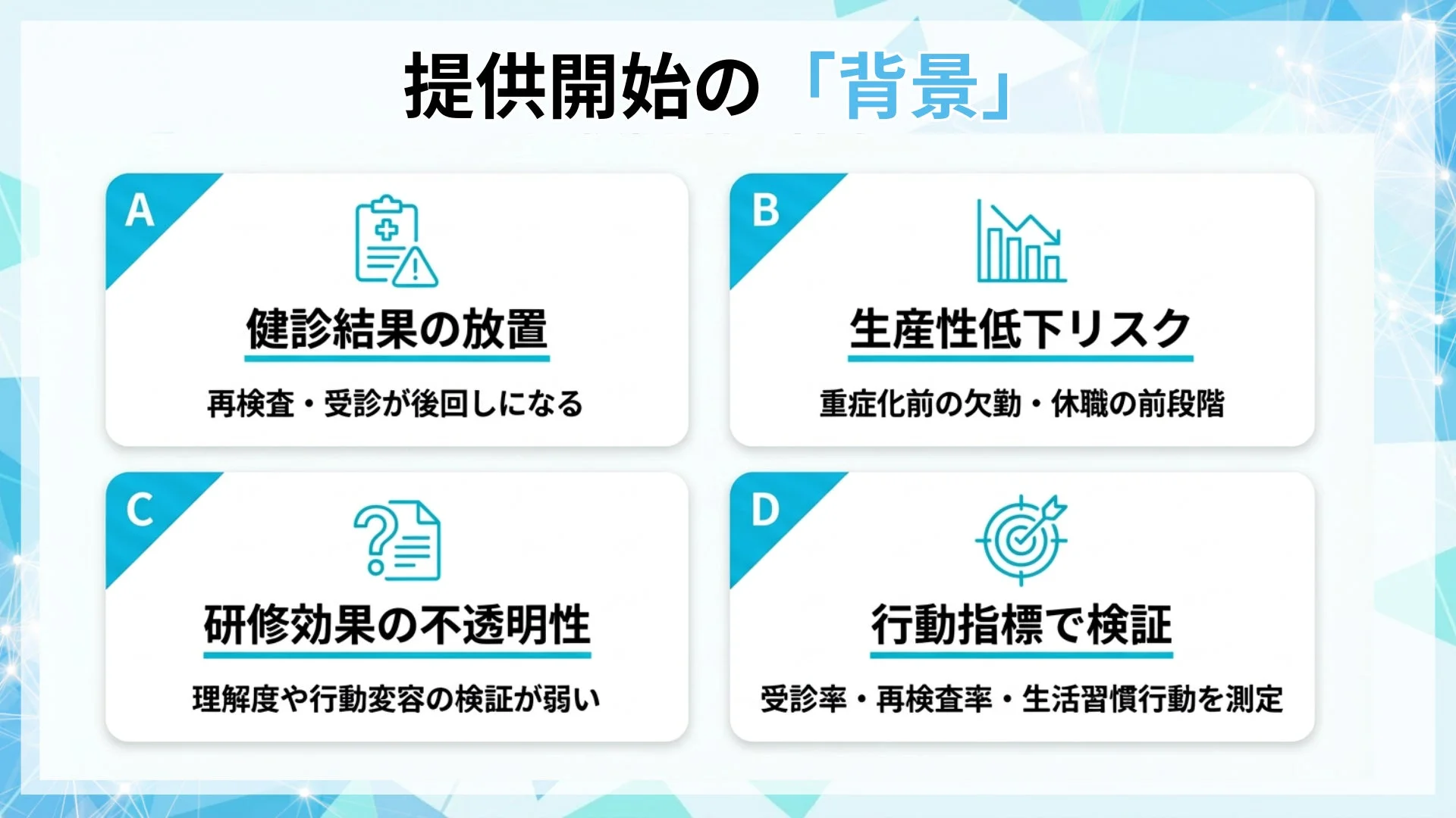 提供開始の背景を説明する図