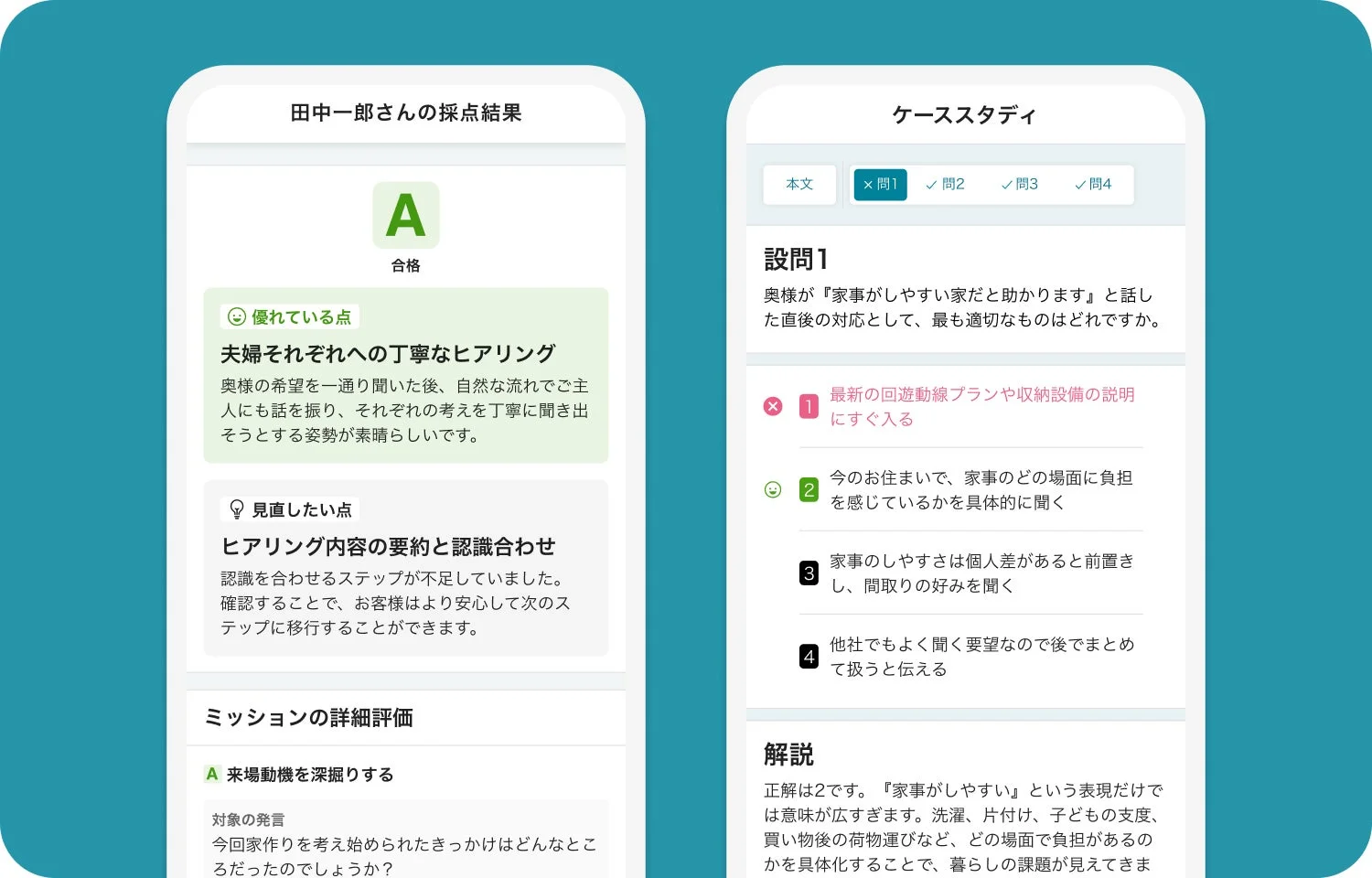 採点結果とケーススタディ