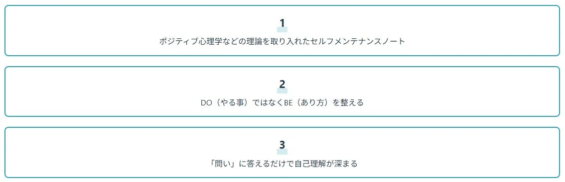 ポジティブ心理学などの理論を取り入れたセルフメンテナンスノート