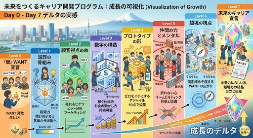 未来をつくるキャリア開発プログラム:成長の可視化 (Visualization of Growth) Day 0 - Day 7