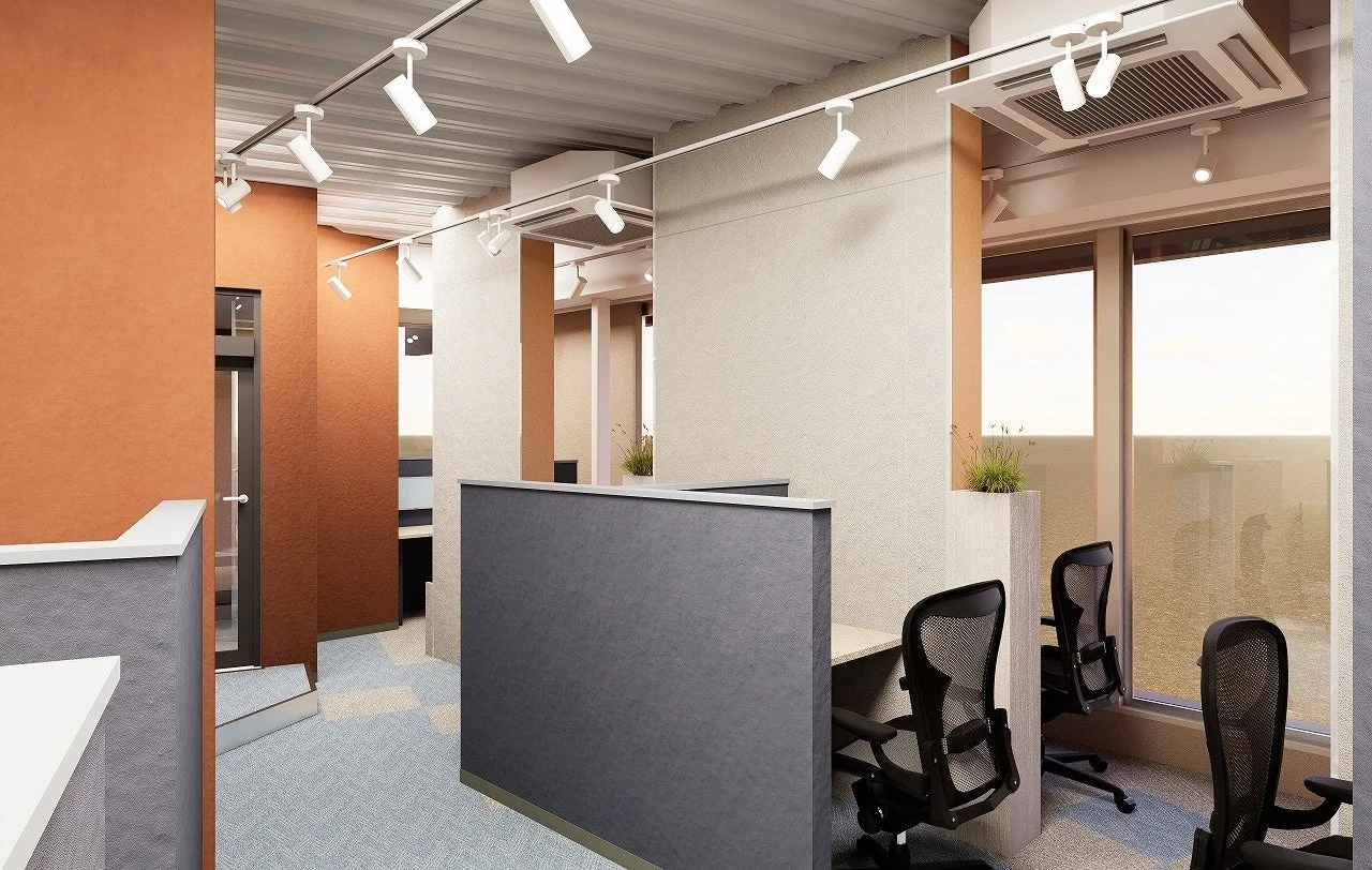 モダンなオフィス空間のインテリア