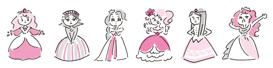 6人のプリンセスキャラクター
