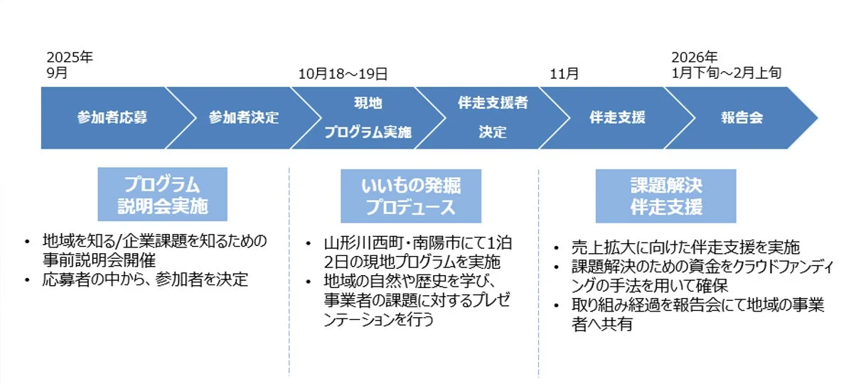 地域活性化プログラムのタイムライン