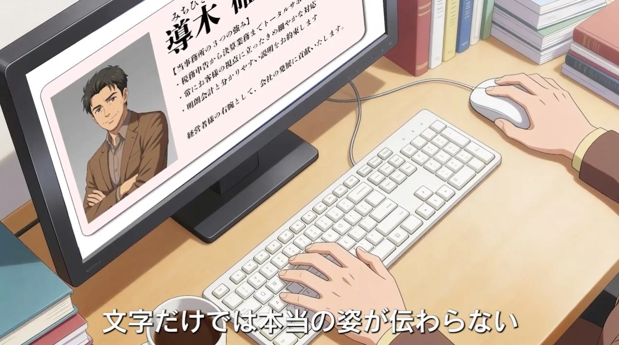 文字だけでは伝わらないメッセージと専門家のプロフィール画像