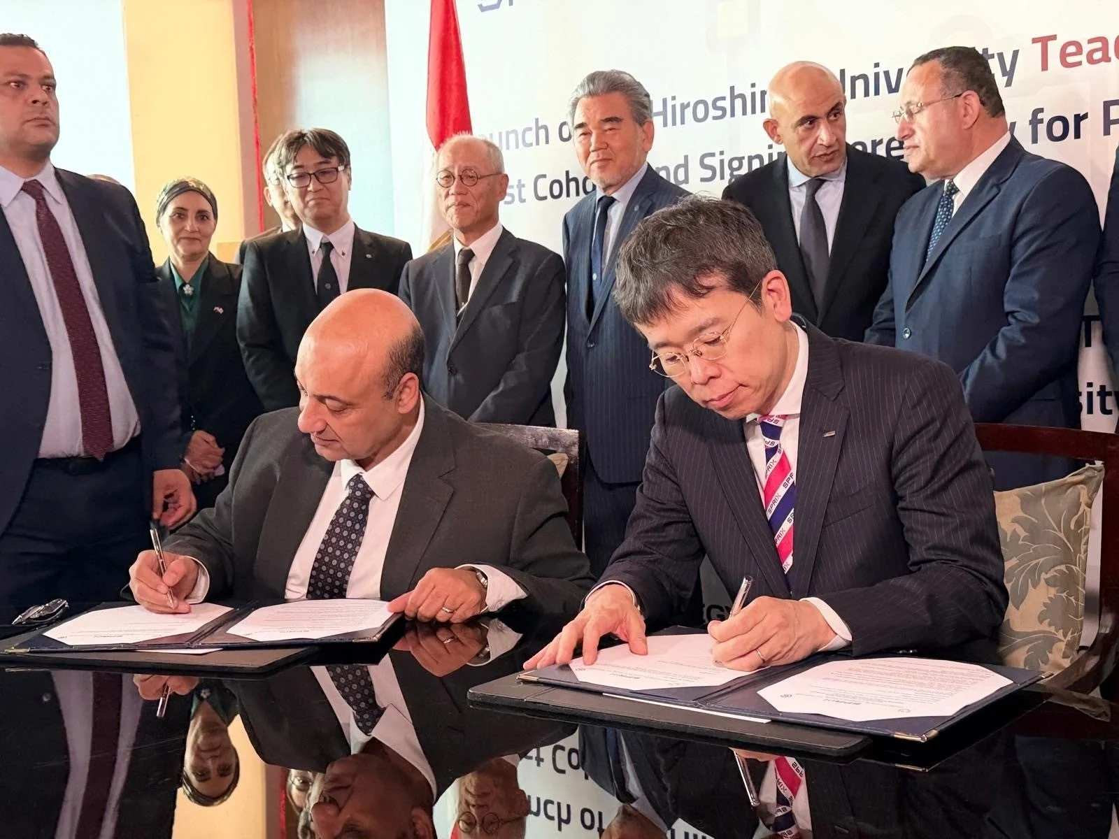 広島大学関連の国際協定調印式の様子