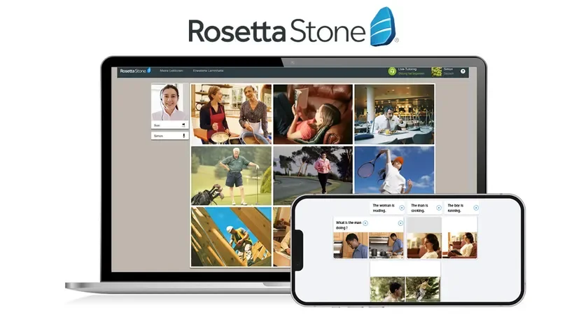 ロゼッタストーンの学習画面とライブコーチ