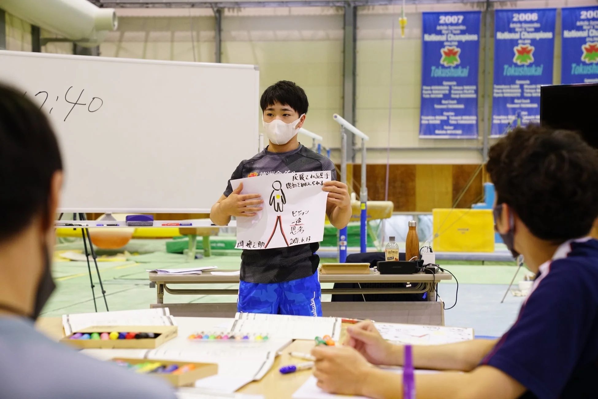 岡選手の自己宣言ワークの様子