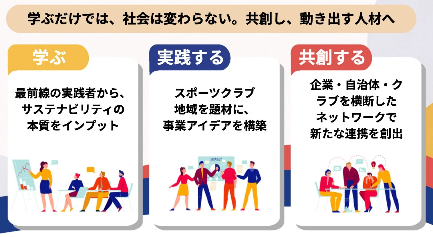 学ぶだけでは、社会は変わらない。共創し、動き出す人材へ