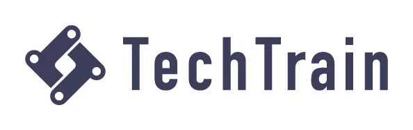 「TechTrain」という文字と、連結したような抽象的なアイコンが特徴のロゴマーク