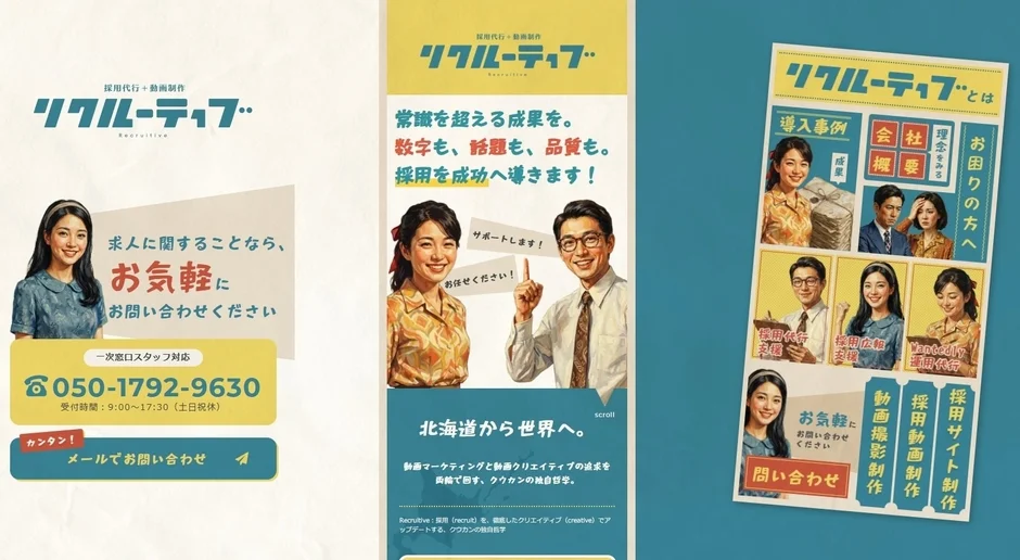 採用代行 + 動画制作 リクルーティブ