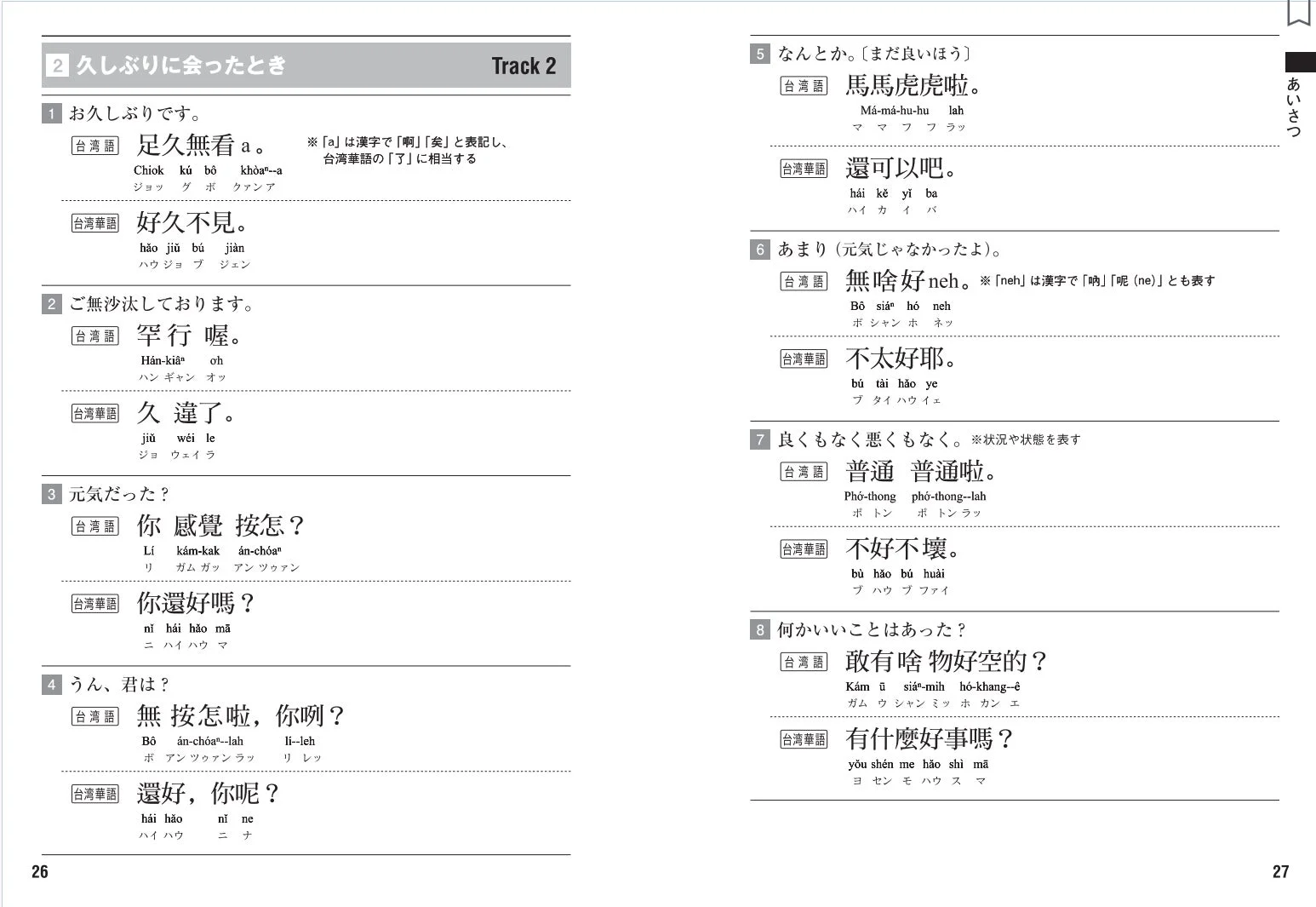 久しぶりに会った時のフレーズのページ