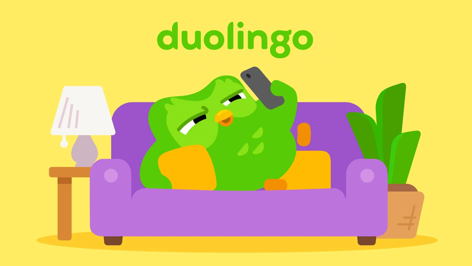 Duoがソファで電話