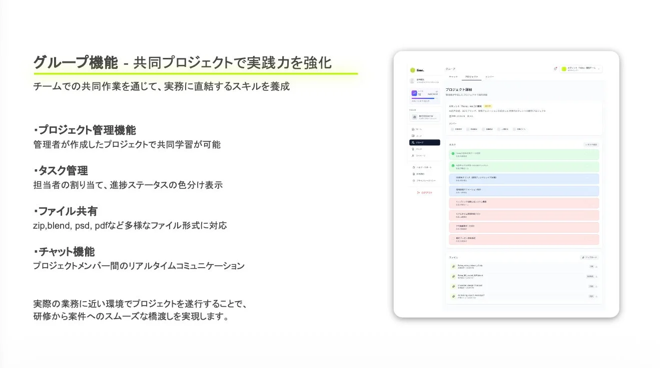グループ機能で共同プロジェクト