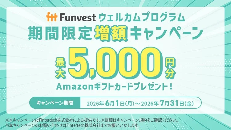 Funvest ウェルカムプログラム期間限定増額キャンペーン