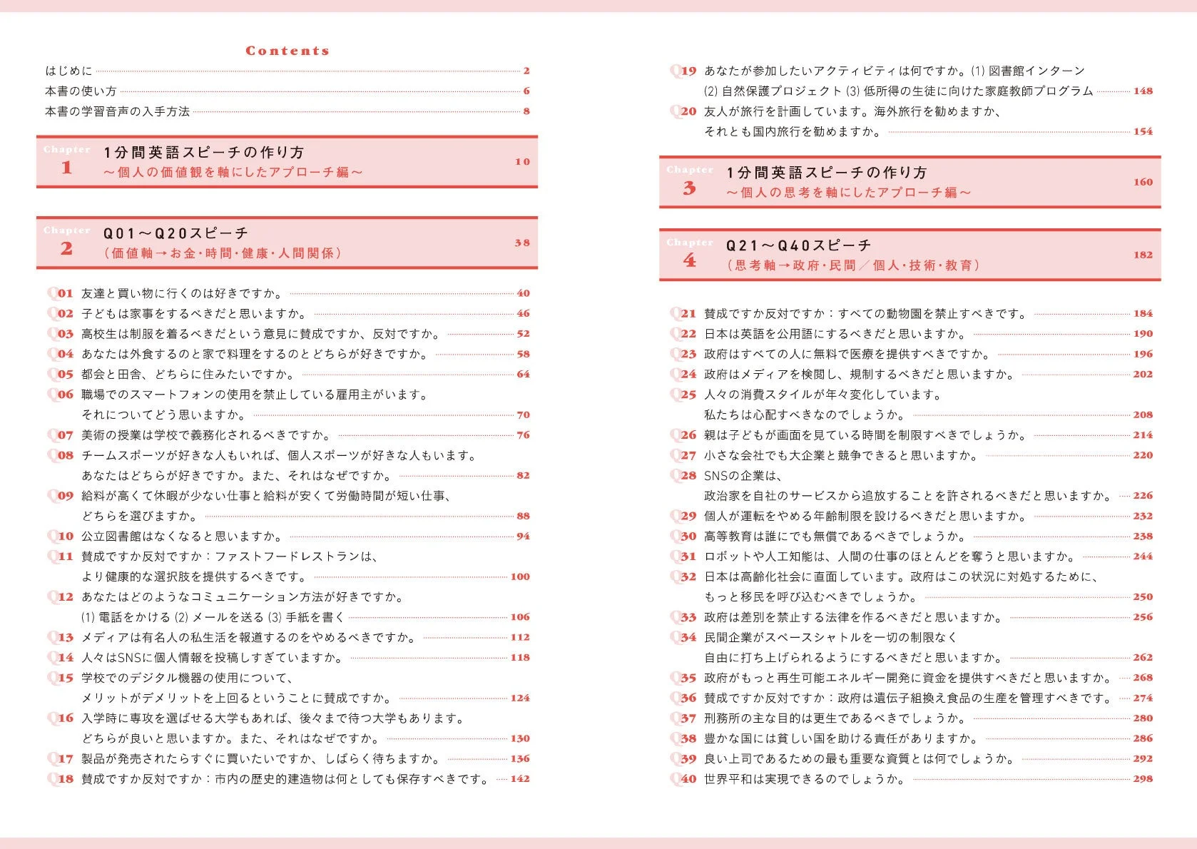 『即興でロジカルに話せるようになる! 1分間英語スピーチ』目次