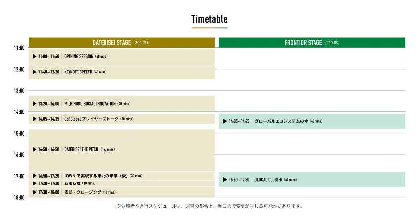 タイムテーブル