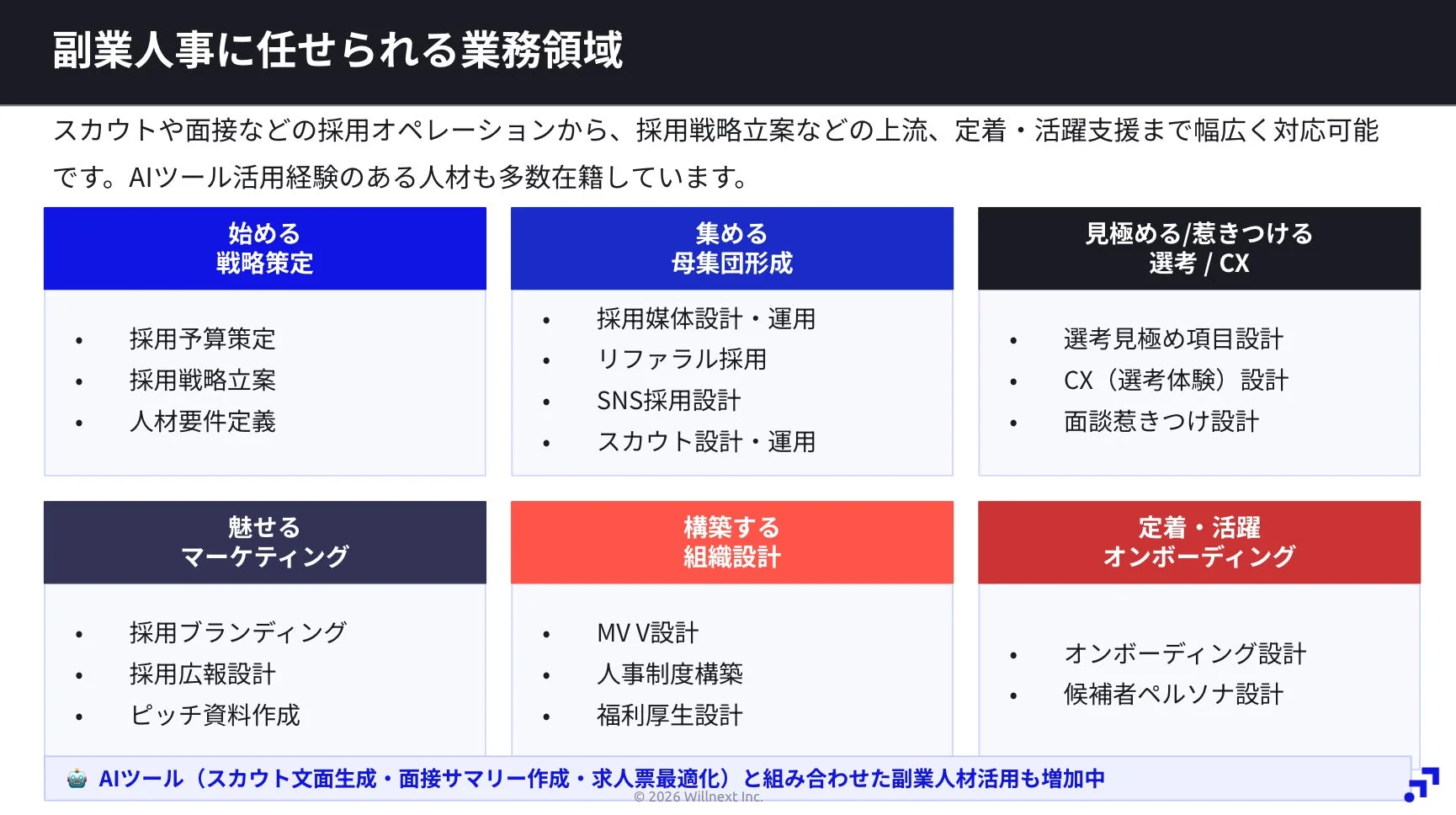 副業人事に任せられる業務領域