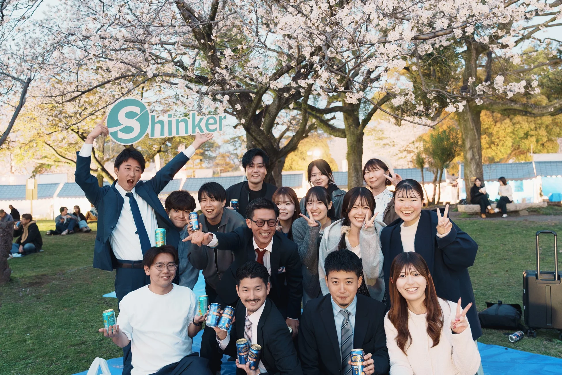 Shinker社員の花見の様子