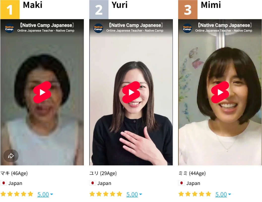 予約数ランキングの講師たち
