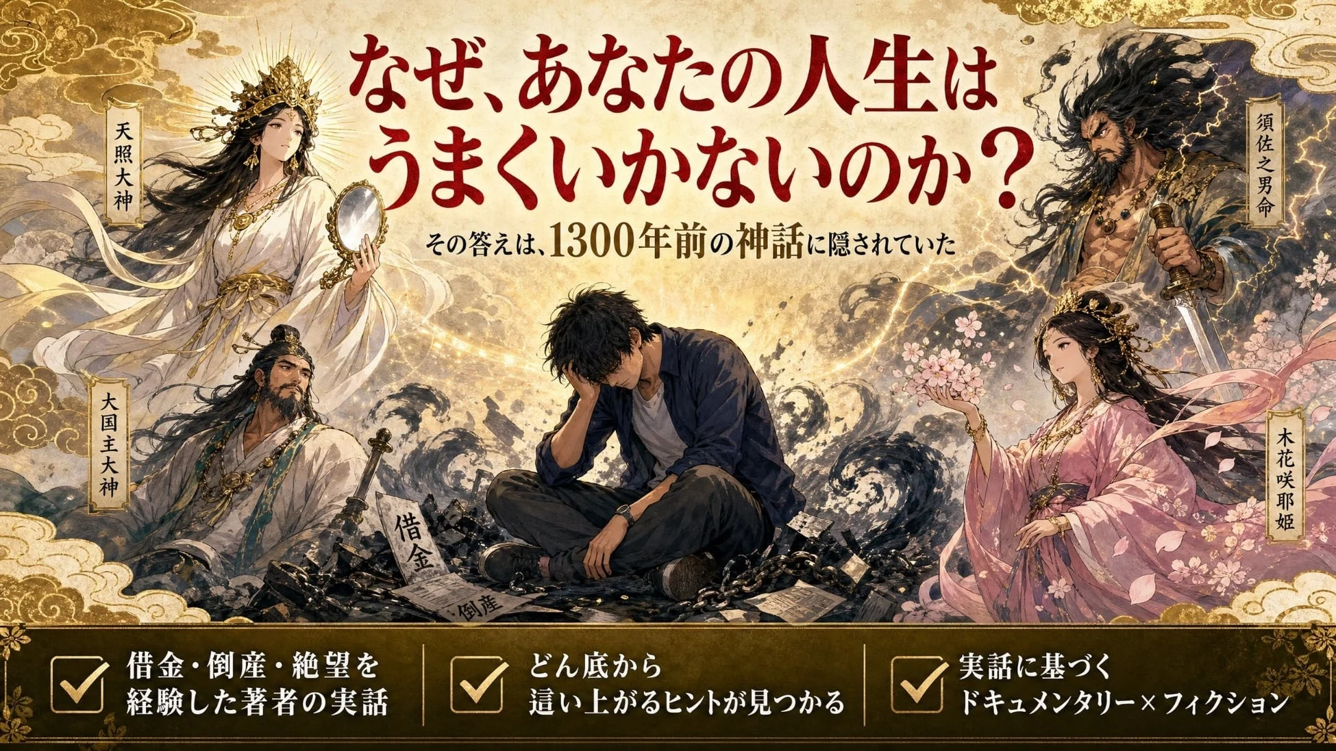 人生がうまくいかない理由を神話に求めるイメージ