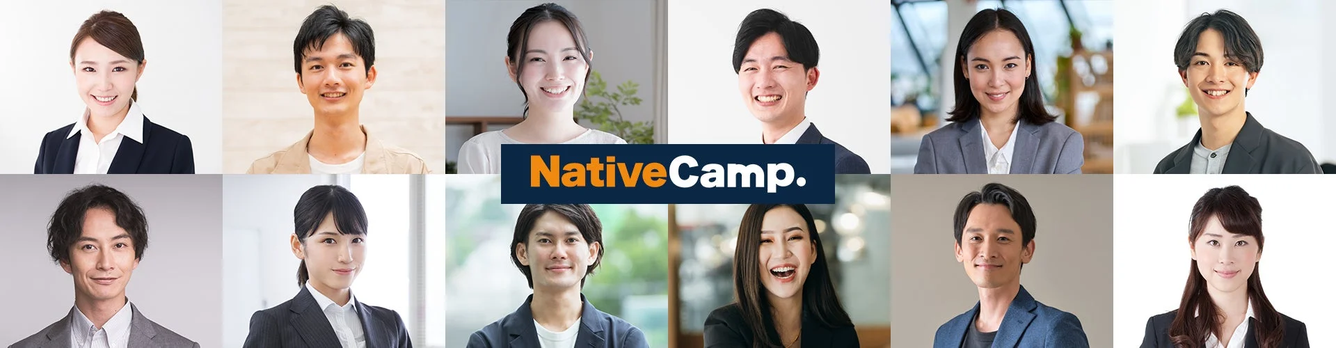 NativeCamp.のロゴと人物