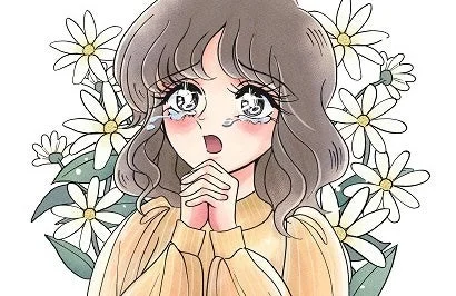 泣いている少女イラスト