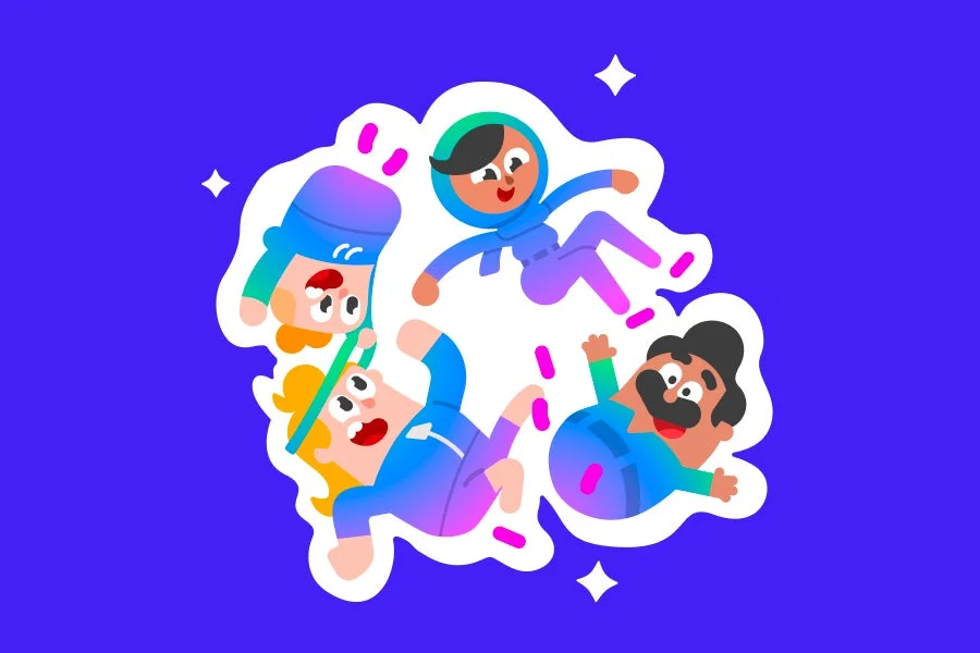 楽しげなキャラクターのイラスト