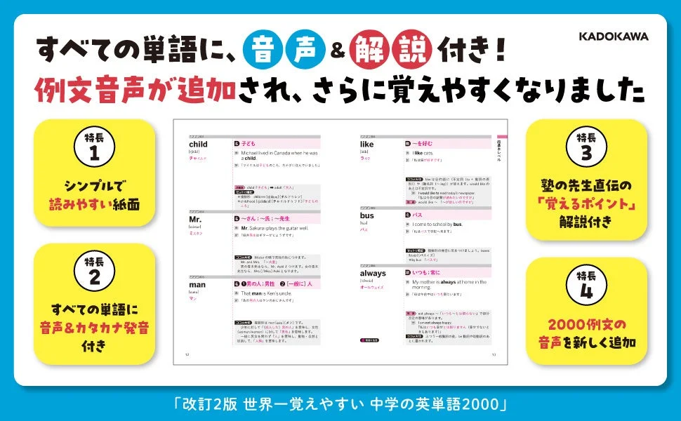 単語帳の特長説明